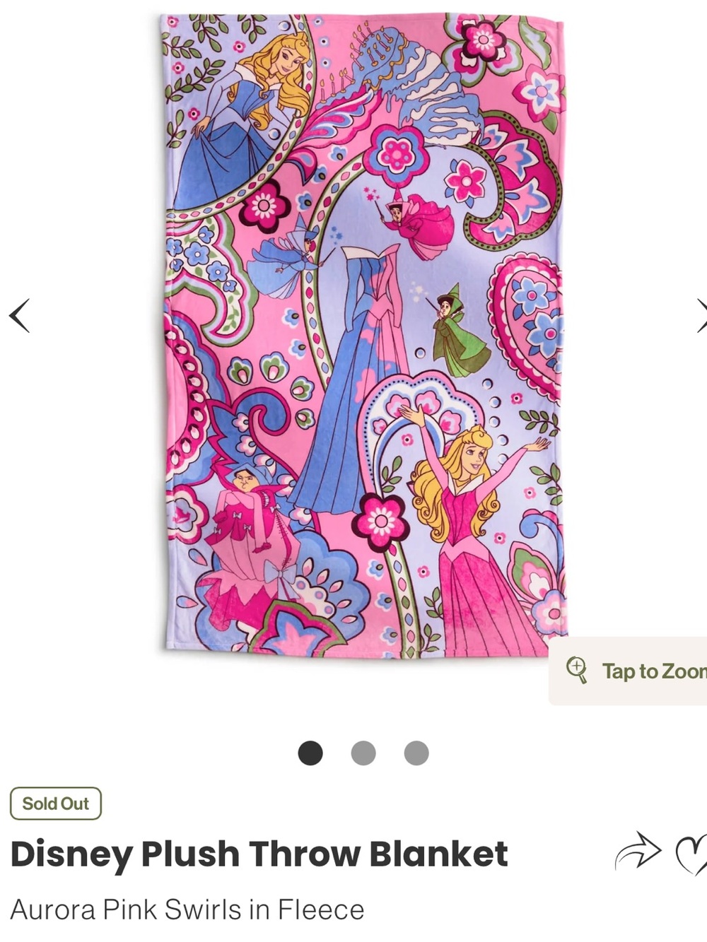 Brand New! Vera Bradley Disney Princess Plush Throw! Sold out on Vera Bradley!